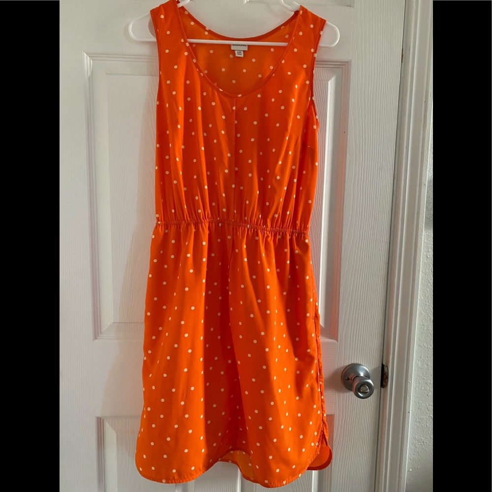 Merona Orange Mini Dress with White Polka Dots